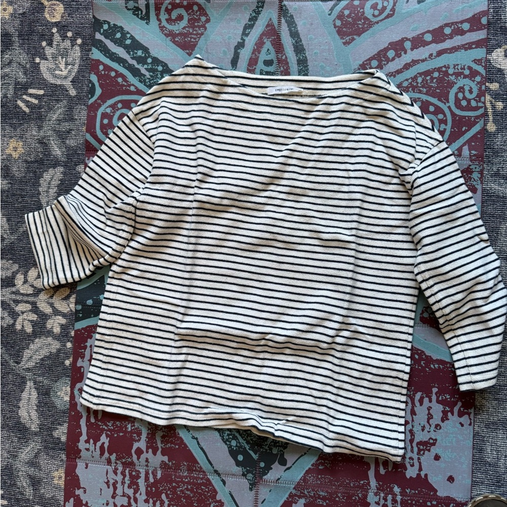 Emerson Fry Boat Neck Striped Long Sleeve Shirt, Size Small, EUC